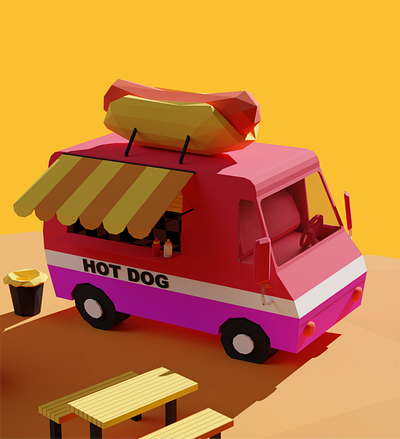 Hot Dog blender illustration render