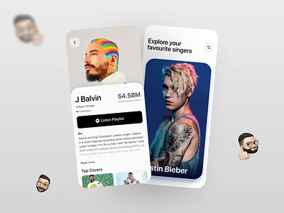 Singers Pedia Concept app clean concept inspiration minimal music music app singer ui ui design