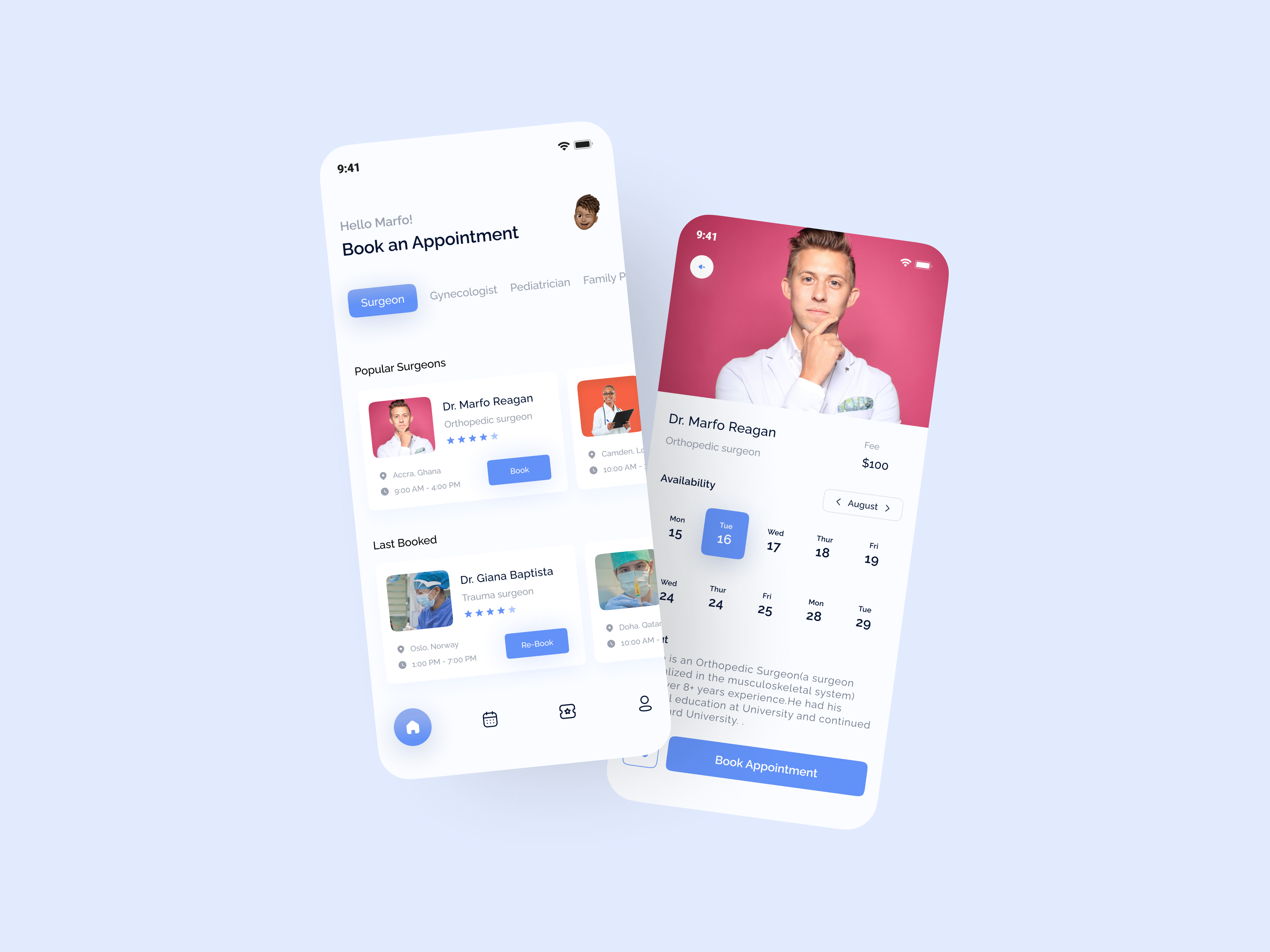Example of Doctors Appointment App