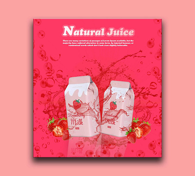 Strawberry splash natural juice creative design creativity design digitalart flyer graphic graphicdesign photoshop action photoshop art photoshop template strawberry milk juice strawberry milk juice strawbery milk templatedesign water splash