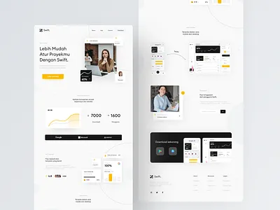 Landing Page (Swift.) app clean design interface landing landing page minimal site social ui ux web webdesign