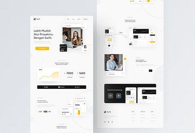 Landing Page (Swift.) app clean design interface landing landing page minimal site social ui ux web webdesign