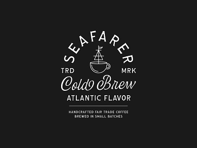 Seafarer Cold Brew branding coffee coffee illustration coffee label coffee packaging cold brew label design lettering logo type logotype ship illustration type design typographic logo typography vintage badge