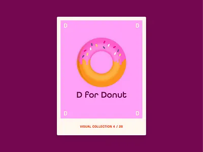 Alphabet challenge - D for Donut cake cookie design donut donuts graphic graphic design illustration