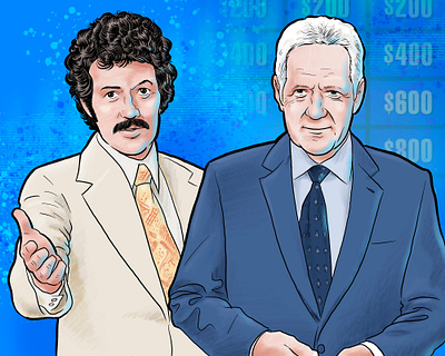 Alex Trebek & Alex Trebek alextrebek illustration jeopardy procreate