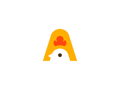 A And Hen a bird brand branding chicken cute elegant farm flat hen letter logo logotype mark minimalism modern negativespace sale simple unused