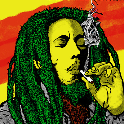 RASTA - Robert Nesta (Bob) Marley illustration musician popart portrait procreate