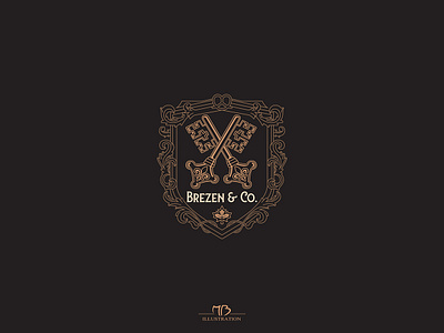 Brezen & Co branding crest design logo vector