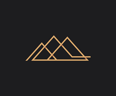 Gold Mountain design geometric gold logo mountain simple vector