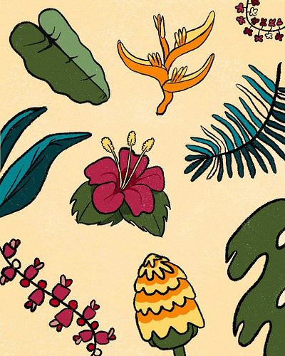 Jungle Doodles doodle flowers leaves nature procreate procreateapp truegrittexturesupply