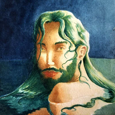 Merman Concept concept art fantasy art illustration mermaid mythical creature painting watercolor watercolor art