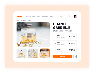 CHANEL Product Page chanel design eau de parfum ecommerce fragrance onlineshopping perfume product page ui uidesign ux uxdesign webdesign website