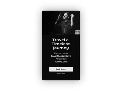 Mobile Advertisement UI advertising advertisment app concert concert poster design mobile mobile app mobile app design mobile design sami yusuf ui uidesign ux