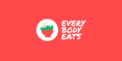 everybody eats bowl branding flat food geometric hype hypebeast icon japanese logo minimal money ramen red sneaker streetwear