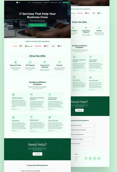 An IT Service website copywriting ui ux