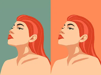 Pink Haired Woman Illustration blue design digital art hand drawn illustration peach people people illustration pink procreate woman woman illustration woman portrait