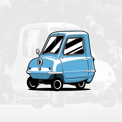 Peel P50 art artwork automobile car design drawing graphicdesign illustration logo vector