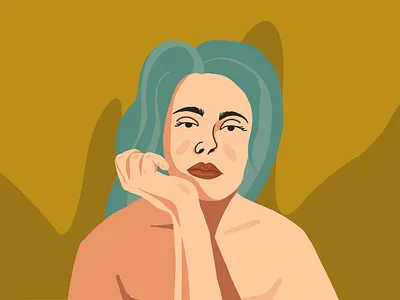 A Mood Illustration blue design digital art green hand drawn illustration mood moody peach people people illustration procreate vintage colors woman woman illustration woman portrait woman power