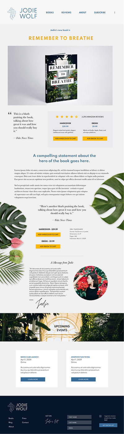 Remember to Breathe [LANDING PAGE] book dailyui design landing page ui ui design uidaily website website design