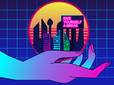 Dribbble - 2021 Resolution cyberpunk illustration new year resolution vapor vaporwave vector weekly warm up weeklywarmup