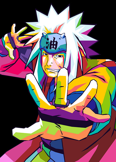 Jiraiya Wpap Metal Poster Only On Displate amazing anime asian boruto coreldraw film itachi japanese jiraiya kara karakter madara manga movie naruto pop art vector wpap