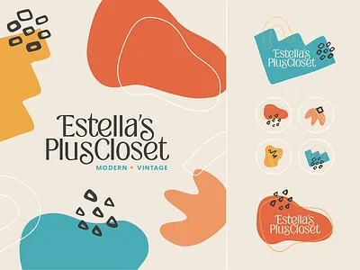 Estella's Plus Closet — Brand Concepts abstract boutique branding clothing color logo modern organic retro vintage