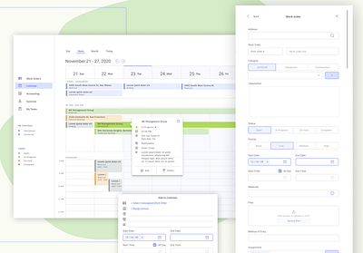 Papantlas - Calendar CMMS 🖥 analytics calendar cmms form management system schedule uidesign ux workspace