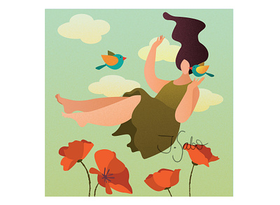 I Thought I Could Fly character design characterdesign flat design flat illustration flatdesign girl character girl illustration graphic graphic design illustration illustrator modern design vector vector illustration woman flying woman illustration