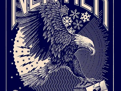 USPS Eagle illustration artwork illustration illustrator line art pen and ink scratchboard steven noble woodcut