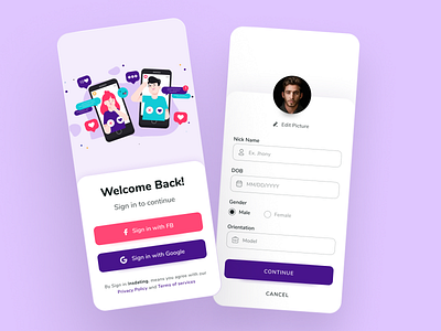 Dating App Mockup UI Design app design dating dating app design mobile ui ui ui design uidesign