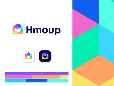 Modern Real Estate logo Hmoup agency branding design building business construction business construction company construction logo corporate creative gradient home logo logo design logo designer logo mark modern property real estate real estate agency real estate logo