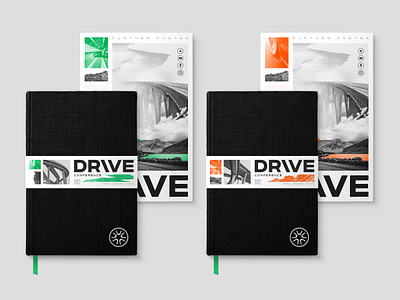Drive Conference Materials bag booklet brand conference event journal merch print shirt swag
