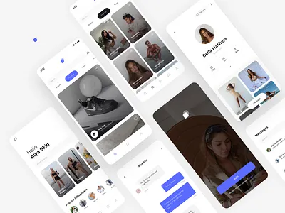 Influencer App app app design application blue influencer influencer marketing minimal modern design ui uiux white