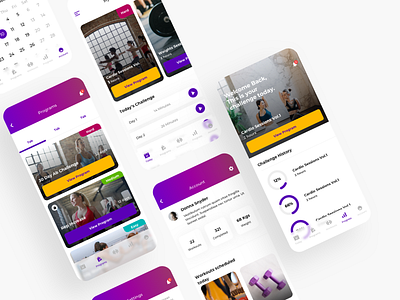 Fitness App UI Template II app app interface app ui design app ui templates appdesign appui fitness fitness app fitness ui interface template templates ui ui kit ui template ui ux uidesign uiux