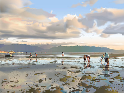 Exploring landscapes Gili Air, Lombok art art work design design art digital art digital artwork fine art illustration illustration art illustrator landscape vector