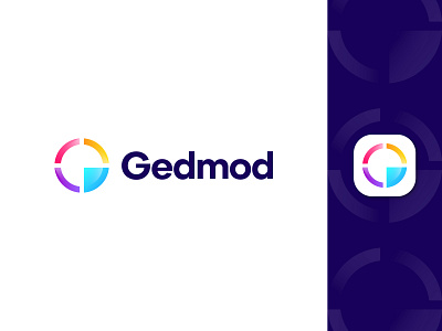 Gedmod Logo Design abstract app icon app logo brand and identity branding circle logo color overlay creative g letter g logo gradient letter mark logo logo designer logomark logotype software symbol technology vector logo