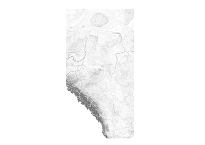 Alberta - Black and white map alberta canada illustration landscape map minimal mountain nature poster relief topographic topography