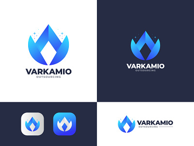 V + A Modern Outsourcing Logo - VA Letter Mark a letter a logo app logo design brand identity corporate creative logo logo design logo designer logo inspirations logo maker logo trends 2021 logotype modern logo typography v letter v logo va letter va logo vector