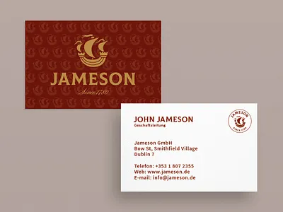 Business Card Jameson business card business card design business cards businesscard creative creativity design designer graphic design graphic artist modern typography whiskey