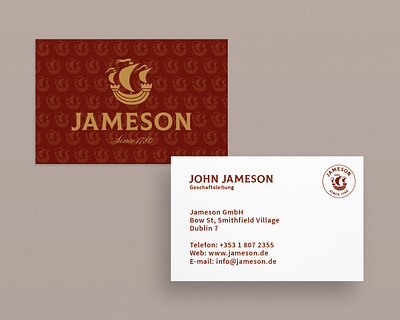 Business Card Jameson business card business card design business cards businesscard creative creativity design designer graphic design graphic artist modern typography whiskey