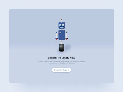 Empty State - Web Design 3d 3d ilustration 3d modeling empty empty state figma minimal robot ui ui design ux ux design web web design website