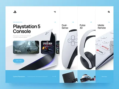 Playstation5 - Website Concept apps blue design figma games ps5 ui uiux userinterface ux website