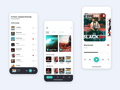 Audio Streaming app android app audio streaming app clean design illustration music app music app design shoppingdesignuiuigradient ui ui and uxperfume app ux