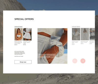 Minimalist Slider 'Special Offers' - Fashion Store design landingpage minimal typography ui ux web website