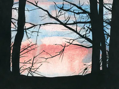Sunset abstract aquarelle art drawing illustration nature painting sketch travel watercolor watercolour