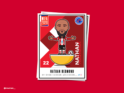 MIFA 2020 Nathan Redmond bpl celebration character design england epl flat football forward illustration illustrator outline premier league simple soccer southampton sports type vector