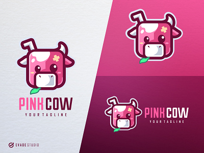Pink Cow animal cow cow logo design esportlogo esports illustration logo mascot mascot logo vector