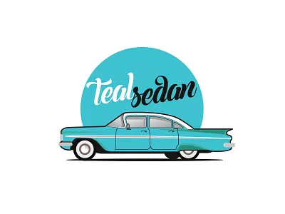 Sedan branding car design flat illustration illustrator minimal sedan teal vector