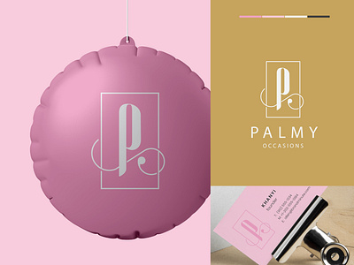 Palmy Occasions - Events Company Logo brand identity branding elegant float monk logo logotype monogram stylish logo typelockup typogaphy