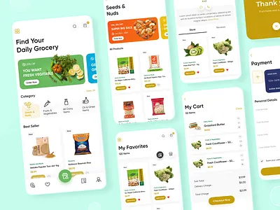 Grocery App app designer design dribbble food and beverage food and drink grocery grocery app grocery online grocery store minimal design mobile app ui design uiuxdesign